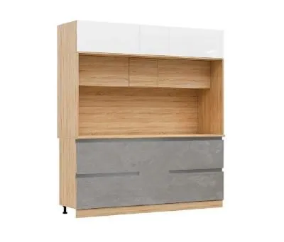 Кухня «Карина» Белый глянец/Бетон светлый 