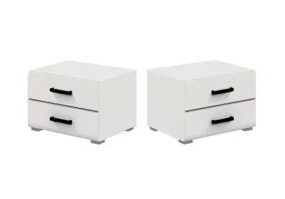 Тумбы прикроватные «Ненси New» Белый глянец 2 шт.(Ш*В*Г) 500x345x395 мм