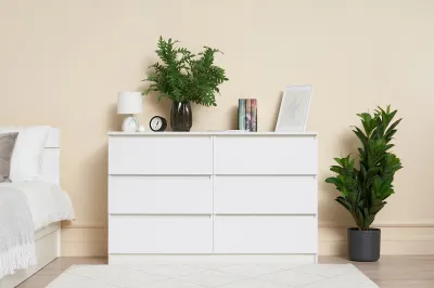 Комод «Челси» 1202 (6 ящиков) Белый глянец/белый (ШхВхГ) 1202х768х450 мм