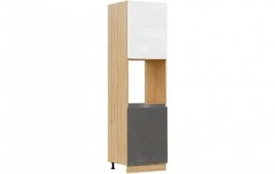 Кухня «Карина» Пенал №1 для встраиваемой бытовой техники Белый глянец/Бетон темный (Ш*В*Г) 600х2268х574 мм