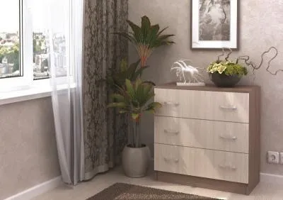 Комод «Бася» 551 (3ящ) Шимо тем/шимо светл. (Ш*В*Г) 800x766x414 мм Комод «Бася» 551 (3ящ) Шимо тем/шимо светл. (Ш*В*Г) 800x766x414 мм