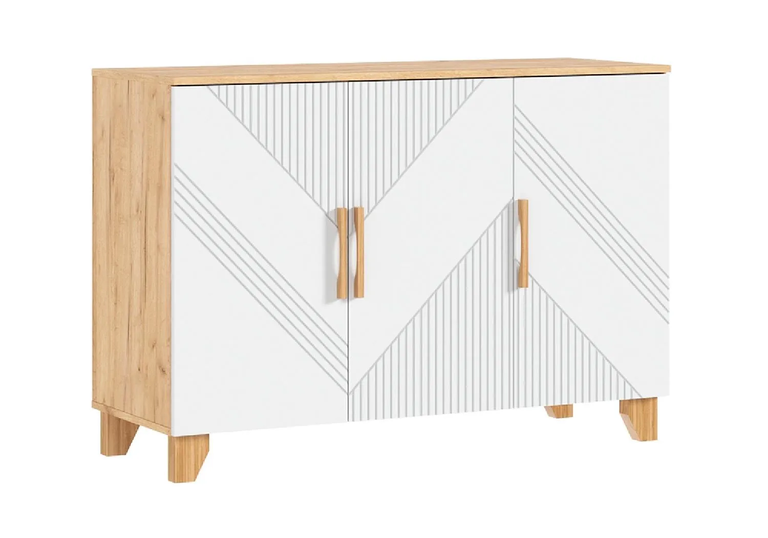 Комод «Ирис» Браш Вайт/Дуб крафт  (ШхВхГ) 1200х836х445 мм Комод «Ирис» Браш Вайт/Дуб крафт  (ШхВхГ) 1200х836х445 мм