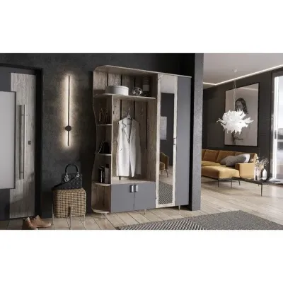 Прихожая «Лика-1» Графит/Дуб юкон ( Ш*В*Г) 1500х2150х370 мм.