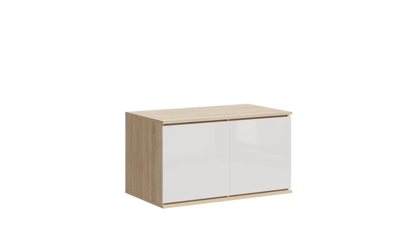 Антресоль к шкафу (900) «Челси» Белый глянец/дуб сонома (ШхВхГ) 902х504х514 мм Антресоль к шкафу (900) «Челси» Белый глянец/дуб сонома (ШхВхГ) 902х504х514 мм