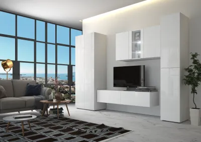 Гостиная «Флорис-2» Белый глянец (Ш*В*Г) 2800*2170*520 мм. Гостиная «Флорис-2» Белый глянец (Ш*В*Г) 2800*2170*520 мм.