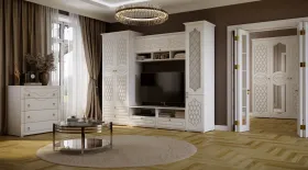 Гостиная Престиж Белый матовый/Белый Гостиная Престиж Белый матовый/Белый
