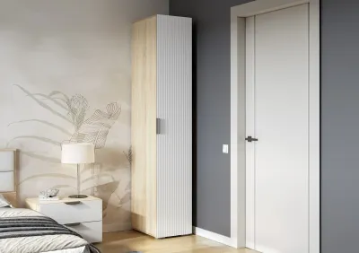 Пенал Норд Line П02-400 Софт пломбир Line/дуб сонома 40 см