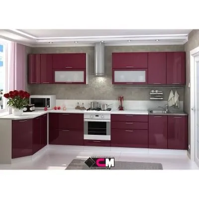 Кухня «Ксения» Бордо глянец 