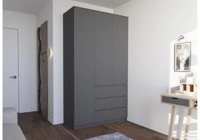 Шкаф «Челси» 1200 Графит/графит (ШхВхГ) 1202х2022х514 мм