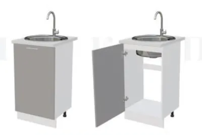 Кухня «Техно» Черный глянец Ш. ниж. под мойку ШНМ 500 БЕЗ СТОЛЕШНИЦЫ.