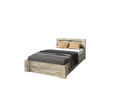 Спальня «Ривьера» Кровать 1.2 м Дуб Юкон/Бетон темный (ШхВхГ) 1267х800х2138 мм