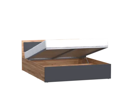 Кровать «Мартина» с ПМ 1.4 м Графит/Дуб крафт (Ш*В*Г) 1435х800х2037 мм