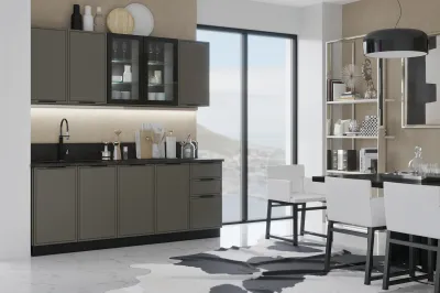 Кухня «Николь» Холст вулканический 2 метра Компановка №1