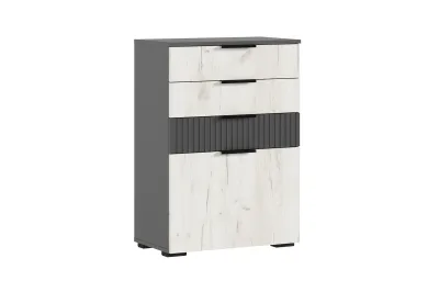 Гостиная «Роджина» комод Графит софт/Дуб крафт белый (Ш*В*Г) 600х866х350 мм