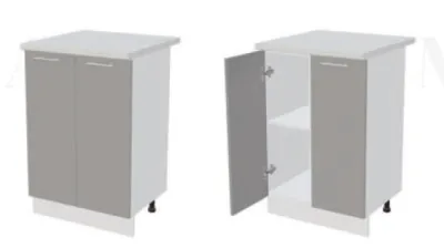 Кухня «Техно» Черный глянец Ш. ниж. ШН 600 БЕЗ СТОЛЕШНИЦЫ.