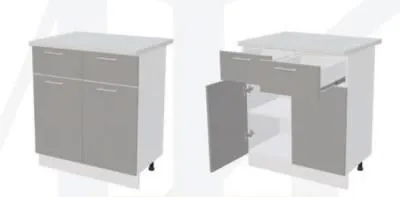 Кухня «Техно» Черный глянец Ш. ниж. ШН2Я 800 БЕЗ СТОЛЕШНИЦЫ.