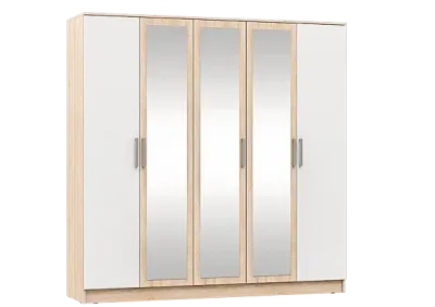 Шкаф 5-ти ств. «Мартина» Дуб Сонома/Белый глянец (Ш*В*Г) 2000х2016х520 мм