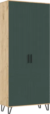 Прихожая Флэш шкаф 2-х ств Браш Грин/Дуб Крафт