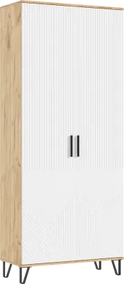 Прихожая Флэш шкаф 2-х ств Браш белый /Дуб Крафт