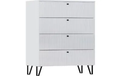 Комод Оливия 4 ящика Белый глянец/белый 85 см