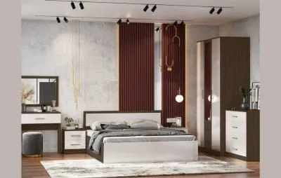 Спальня «Мартина» Венге/Белый глянец Комплектации 2 7 модулей Спальня «Мартина» Венге/Белый глянец Комплектации 2 7 модулей