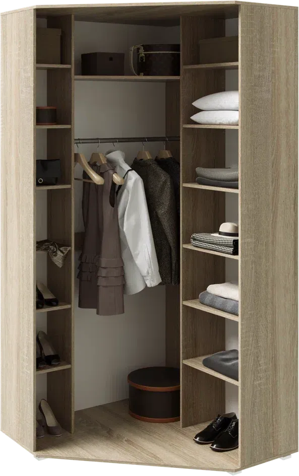 Шкаф «Ким» Угловой 2-х ств. Сонома/Белый глянец (Ш*В*Г) 1100х2236х1100 мм Шкаф «Ким» Угловой 2-х ств. Сонома/Белый глянец (Ш*В*Г) 1100х2236х1100 мм