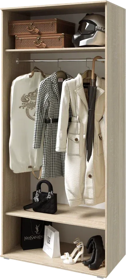 Шкаф « Ким » 2-х ств. Сонома/Белый глянец (ШхВхГ) 1000х2236х524 мм Шкаф « Ким » 2-х ств. Сонома/Белый глянец (ШхВхГ) 1000х2236х524 мм