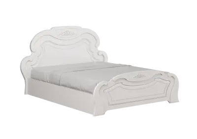 Кровать Александрина 1.4 м Белый глянец/белый 140 см