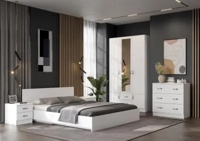 Спальня Ронда Белое дерево/белое дерево Вариант №3