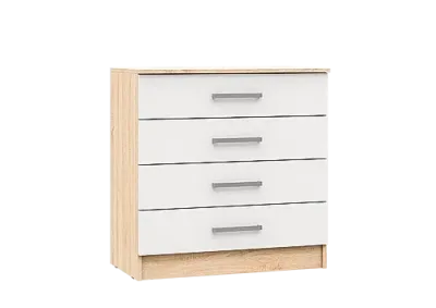 Комод «Мартина» Дуб Сонома/Белый глянец (ШхВхГ) 800х816х430 мм Комод «Мартина» Дуб Сонома/Белый глянец (ШхВхГ) 800х816х430 мм