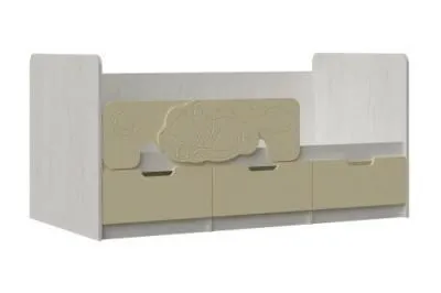 Детская кровать Юниор-4 Ваниль/крафт белый 1.6 м