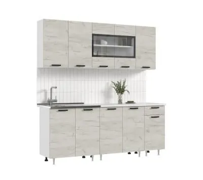 Кухня «Рио-1» ЛДСП дуб крафт белый 1.8 метра