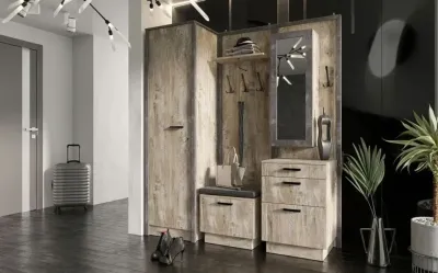 Прихожая «Амели» Дуб Юкон/Бетон темный (ШхВхГ): 1750х2016х490 мм Прихожая «Амели» Дуб Юкон/Бетон темный (ШхВхГ): 1750х2016х490 мм