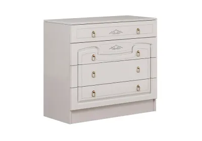Комод «Александрина» Белый глянец/белый 90 см