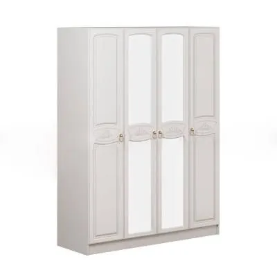 Шкаф «Александрина 4-х ств.» Белый глянец/белый 160 см