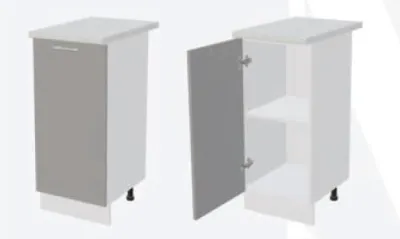 Кухня «Техно» Черный глянец Ш. ниж. ШН 400 БЕЗ СТОЛЕШНИЦЫ.