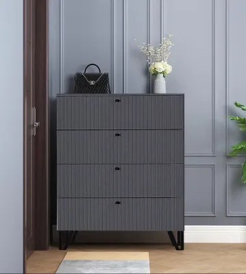 Комод Оливия 4 ящика Графит глянец/графит 85 см