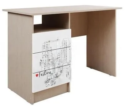 Стол письменный «Вега» NEW Girl дуб беленый (ШхВхГ) 1100х750х550 мм