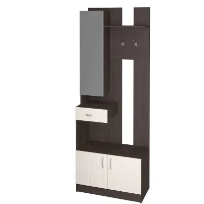 Вешалка Вега ВШ-1 Вега с зеркалом венге / дуб белфорт 80 см