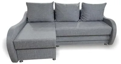Угловой диван «Волна» Рогожка серая (Ш*Г*В) 2140х1450х900 мм