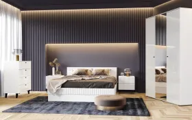 Спальня Оливия Белый глянец/белый Спальня Оливия Белый глянец/белый