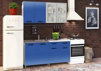 Кухня «Рио-1» Синяя 1,6 метра