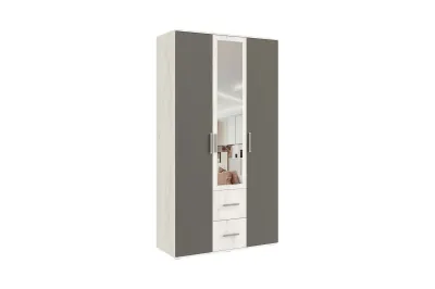 Шкаф 3-х ств. Фиеста NEW Графит/дуб крафт белый 120 см