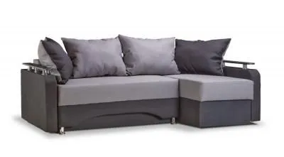 Угловой диван «Лорд» Микровелюр Серый (Ш*Г*В) 2250х1400х940 мм