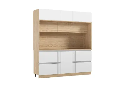 Кухня «Карина» Центр. секция 2050 (с местом под ПМ) Белый глянец (Ш*В*Г) 2050х2268х600 мм