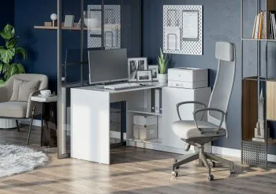 Стол письменный Майнд-03 белое дерево/белое дерево 120*100 см