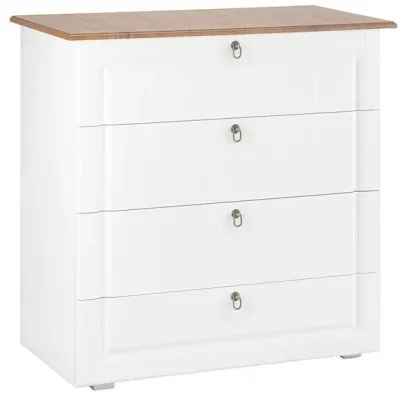 Комод «Валенсия» Белый/орех (ШхВхГ) 910х910х480 мм