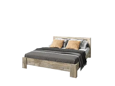 Спальня «Ривьера» Кровать 1.6 м Дуб Юкон/Бетон темный (ШхВхГ) 1674х800х2138 мм