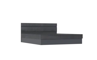 Кровать Оливия с ПМ 1.6 м Графит глянец/графит