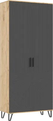 Прихожая Флэш шкаф 2-х ств Браш Графит/Дуб Крафт Прихожая Флэш шкаф 2-х ств Браш Графит/Дуб Крафт